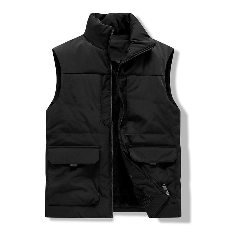 

Men s Outdoor Stand Collar Plus Velvet Vest - Customizable Logo for Photography & Advertising 5XL