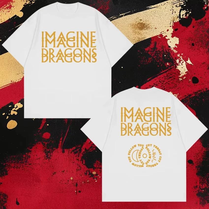 Imagine Dragons Album Tour 2026 Double Sided Printed T Shirt Unisex Cotton Tops Hip Hop Men Women Short Sleeve T-shirts
