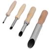 4pcs Clay Hole Cutters Stainless Steel Pottery Punch Hole Sculpting Tool with Wooden Handle