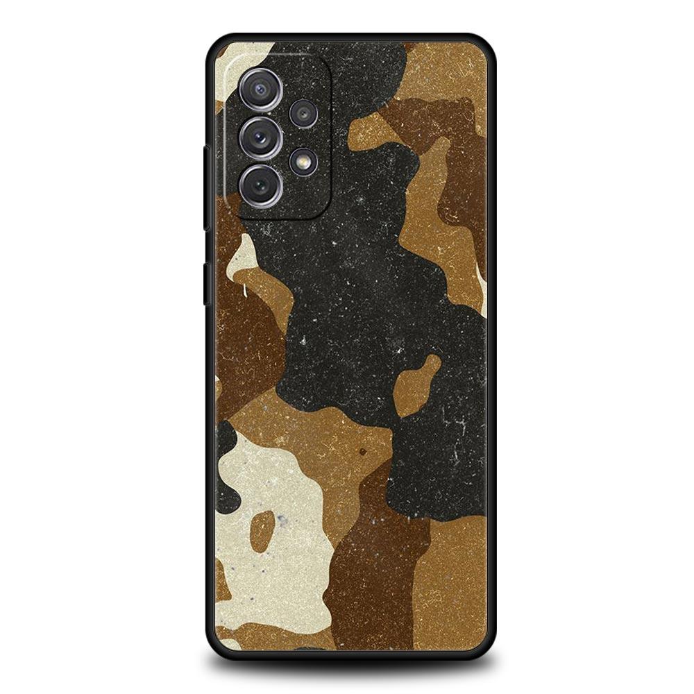Farbe Camouflage Black Camo Handyhülle für Samsung A51 A71 A21S A12 A11 A31 A52 A41 A32 A01 A23 A33 A53 A73 A03S A13 5G Hülle