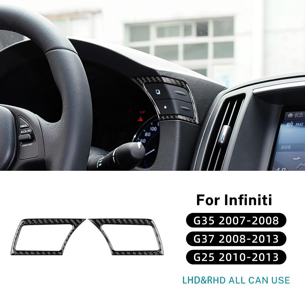 For Infiniti G25 2010-2013 G35 2007 2008 G37 2008-2011 2012 2013 Real Soft Carbon Fiber Car Cruise Control Button Trim Sticker. for G25 10-13