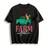 Farm Fresh Rooster Truck Graphic Casual Tee Shirt Pure Cotton T-shirt