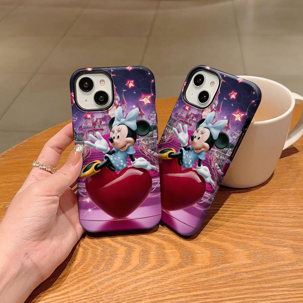 Disney phone case, double-layer protective cover, suitable for iPhone X/XS/SE/7/8/11/12/13/14/15/16/17 Pro Max Plus