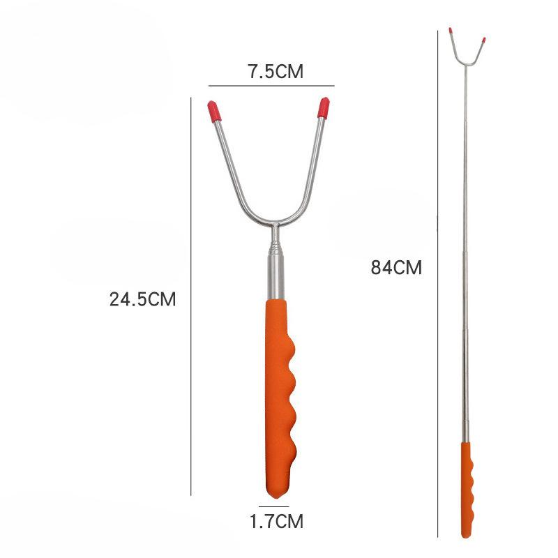Adjustable Stainless Steel BBQ Skewers With Colored Handles For Chicken Leg Kebabs Outdoor Camping Cooking Tools
