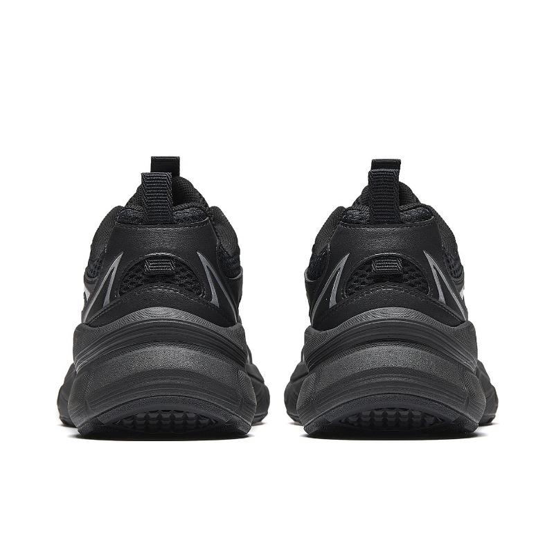 Anta Men Galaxy Retro Versatile Thick-Sole Elevation Soft Comfort Casual Shoes Black Silver 912618839-4