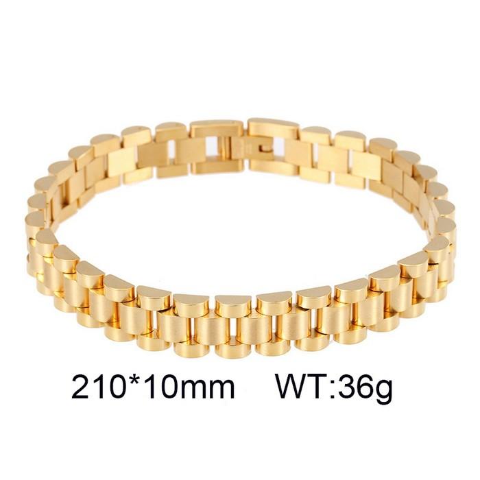 Kalen 9/10/15mm Golden Watch Strap Stainless Steel Bracelet For Men Women High Polished Bangle Party Holiday Jewelry Gifts
