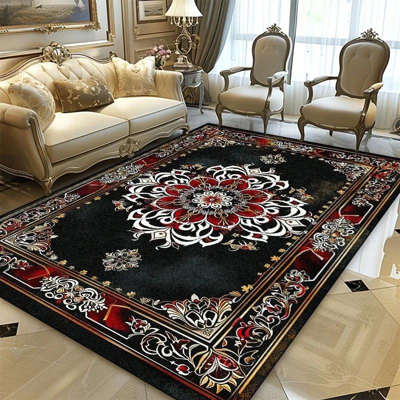 სპარსული შავი ოქროს ფუფუნების ხალიჩა მისაღები ოთახისთვის მისაღები ოთახის ხალიჩები პატარა ხალიჩები საძინებლისთვის ოთახი საძინებელი და ოფისი დივანის ზონა მოცურების საწინააღმდეგო დეკორი