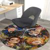 1pc Demon Slayer Anime Design Round Carpet - Office Chair Mat, Non-Slip Rug for Home Decor, Living Room, Bedroom