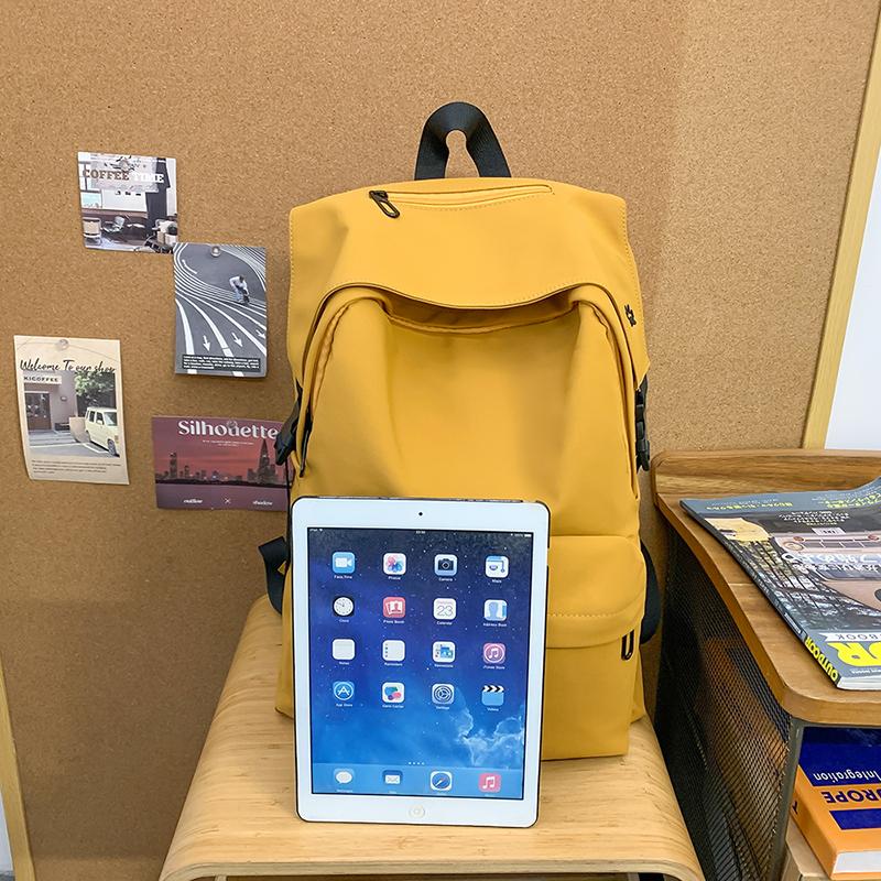 Men Large Capacity Backpack Women Solid Color Backpack Junior Senior High School Student Schoolbag