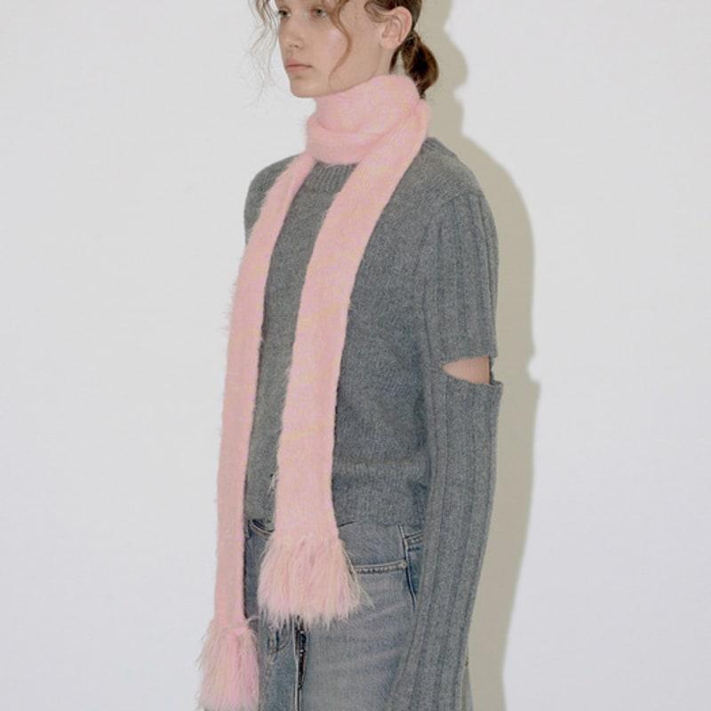 DIAGONAL MOHAIR KNIT MUFFLER (mix2)