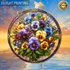 2D Flat Color Floral Art Pendant Square Acrylic Window Catcher, Shading Decoration, Suitable As a Gift for Family, Friends, Girlfriends, Dad, Mom