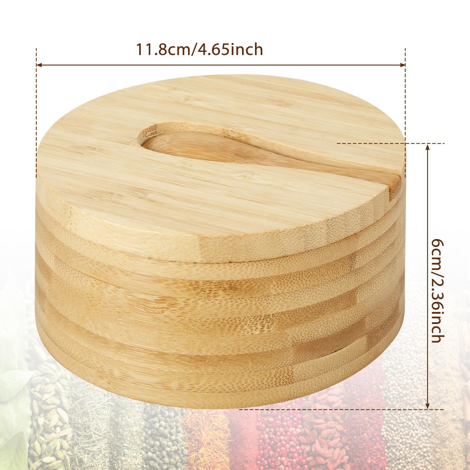 

Salt and Pepper Bowls Bamboo Pepper Salt Box with Lid 2 Compartments Storage Box Multipurpose Seasoning Container for Spice
