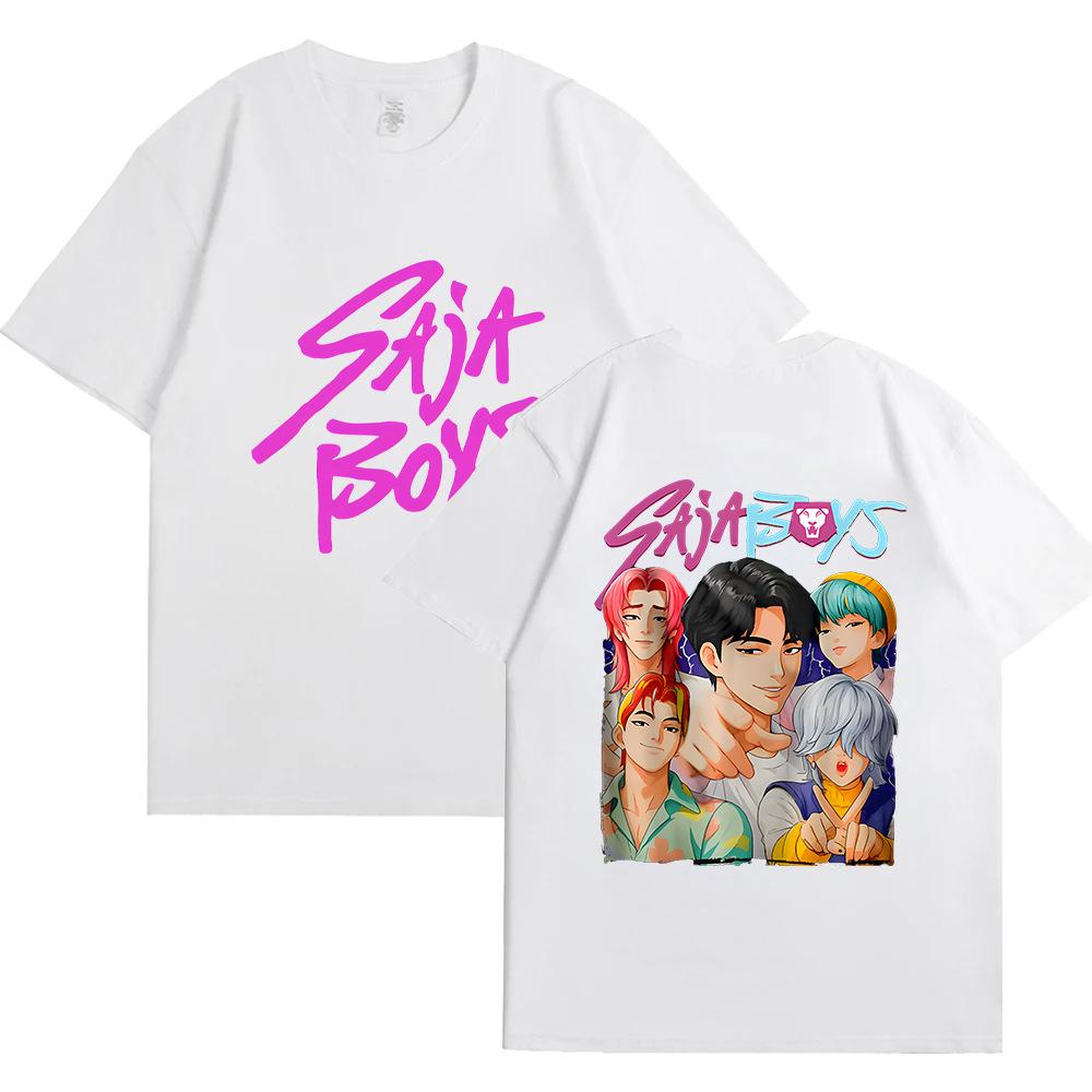 KPop Dämonenjäger Film Saja Boys T-Shirts Männer Frauen Hochwertiges Baumwoll-T-Shirt Mode Hip Hop Harajuku Kurzarm-T-Shirts