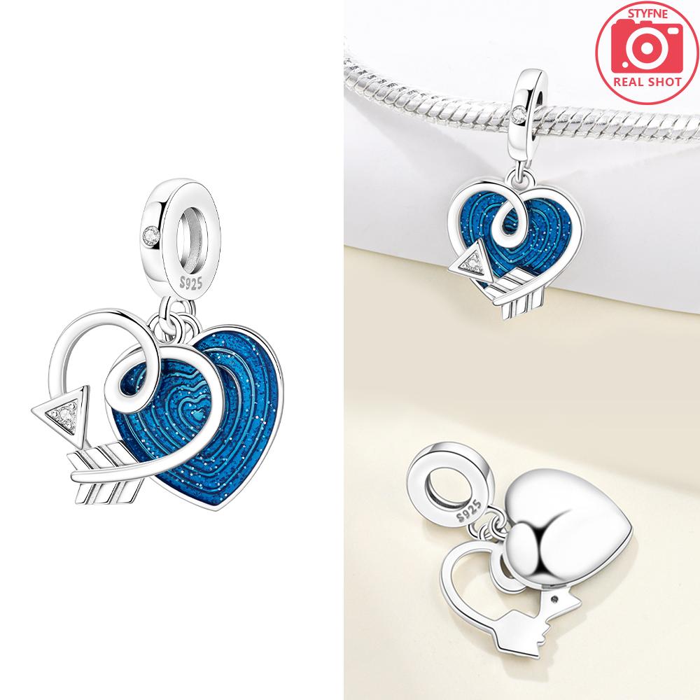 925 Silber Rosa Zirkon Liebesperlen Anhänger Passend für Armband Damen Schmuck DIY Geschenk Zarte Accessoires Jahrestag Geschenk