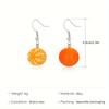 Fruit pendant earrings for women, fashionable and personalized creative colored orange earrings for Men's versatile earrings
