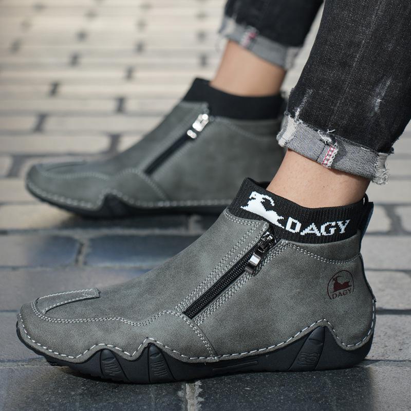 Popular retro style Martin boots men's leather large size men's shoes independent station high top wear-resistant outdoor casual shoes