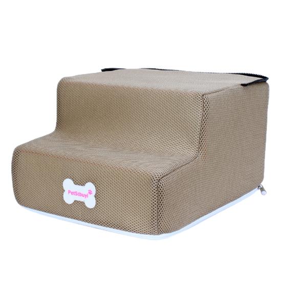 

Лестница для домашних животных Yousheng, 2 ступени, нескользящая ткань, прочный пандус для щенков Two Layers Mesh Side хаки