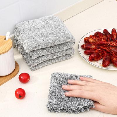 5/10 Stück Reinigungsprodukte, Bambuskohle, verdicktes Geschirrtuch, Mikrofaser, saugfähig, Küchenbedarf, Entfettungslappen, Badezimmer, Küche, sauberes Handtuch