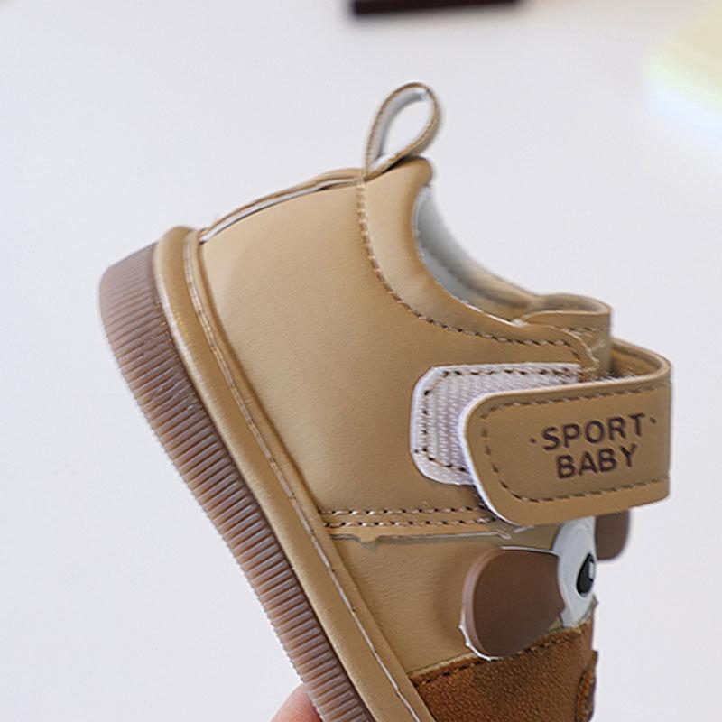 Spring/Autumn Style Walking Shoes 0-1-2 Years Old, Soft-Soled Cartoon Single Shoes for Boys and Girls, 3-6-12 Months Squeaky Shoes.