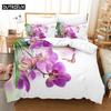 Purple Flower Duvet Cover Set Double Bed 200x200 Thin Floral Bedding Set 3PCS 2PCS with Pillowcase Single Quilt Cover 220x240