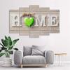 Five Piece Picture Canvas Print Home Heart Green Beige