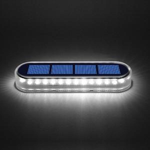 Yilaie Unique Solar Step Lights IP68 Blue LED Solar Deck Lights for Patio Fence Garden Dock Backyard Pathway Waterproof 4 Pack