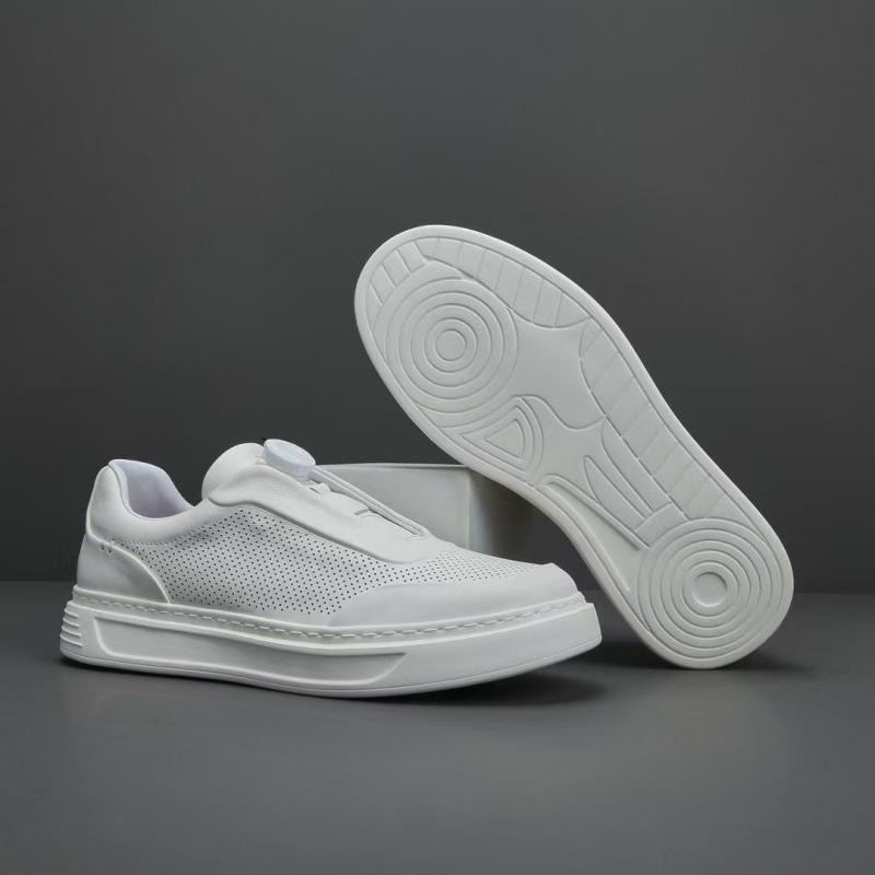 Cross-Border Boys High-End Light Luxury White Board Shoes Men'S Small White Shoes Hollow Breathable Men'S Shoes Thick Sole Men'S Leisure