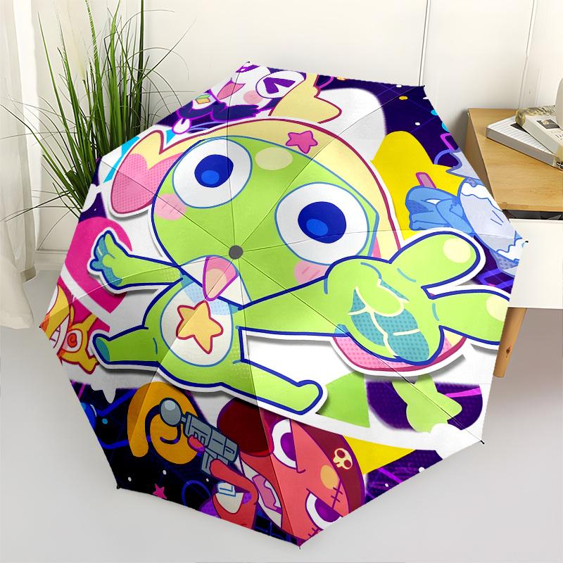 

Keroro,Characters Automatic Folding Umbrella 8 Ribs Lightweight Design, Durable Iron Frame, Compact and Portable, Ideal Birthday or Christ