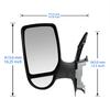 Clear Car Short Arm Door Wing Mirror Manual Fold for Ford Transit MK6 2000-2006/MK7 2006-2014 4621166,4158405,4643476