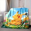 1pc Pikachu, Flowers Blanket Lightweight Flannel Blanket Throw Blanket For Sofa, Bed, Travel, Camping, Livingroom, Office, Couch