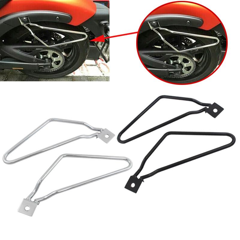 Motorcycle Accessories Saddlebag Brackets 1Pair Side Chrome/Black Steel For Harley Sportster 883 Iron XL883N Dyna Fat bob FXDF