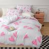 3 Pieces Bedding Set With Zipper Closure Red Heart Duvet Cover Queen Love Heart Pattern White Comforter Covers Set Cute Print