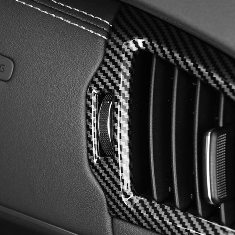 LHD/RHD For Kia Stinger 2018- Car Tuning Carbon Fiber ABS Both Side Vent Cover Trim Accessories
