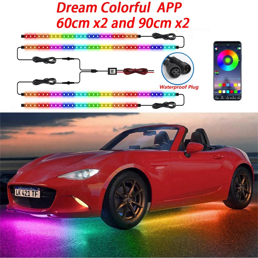 

Car Flexible Underglow Strip Light LED Underbody Remote APP Control RGB Neon Lights Atmosphere Lamp for Auto Decoration