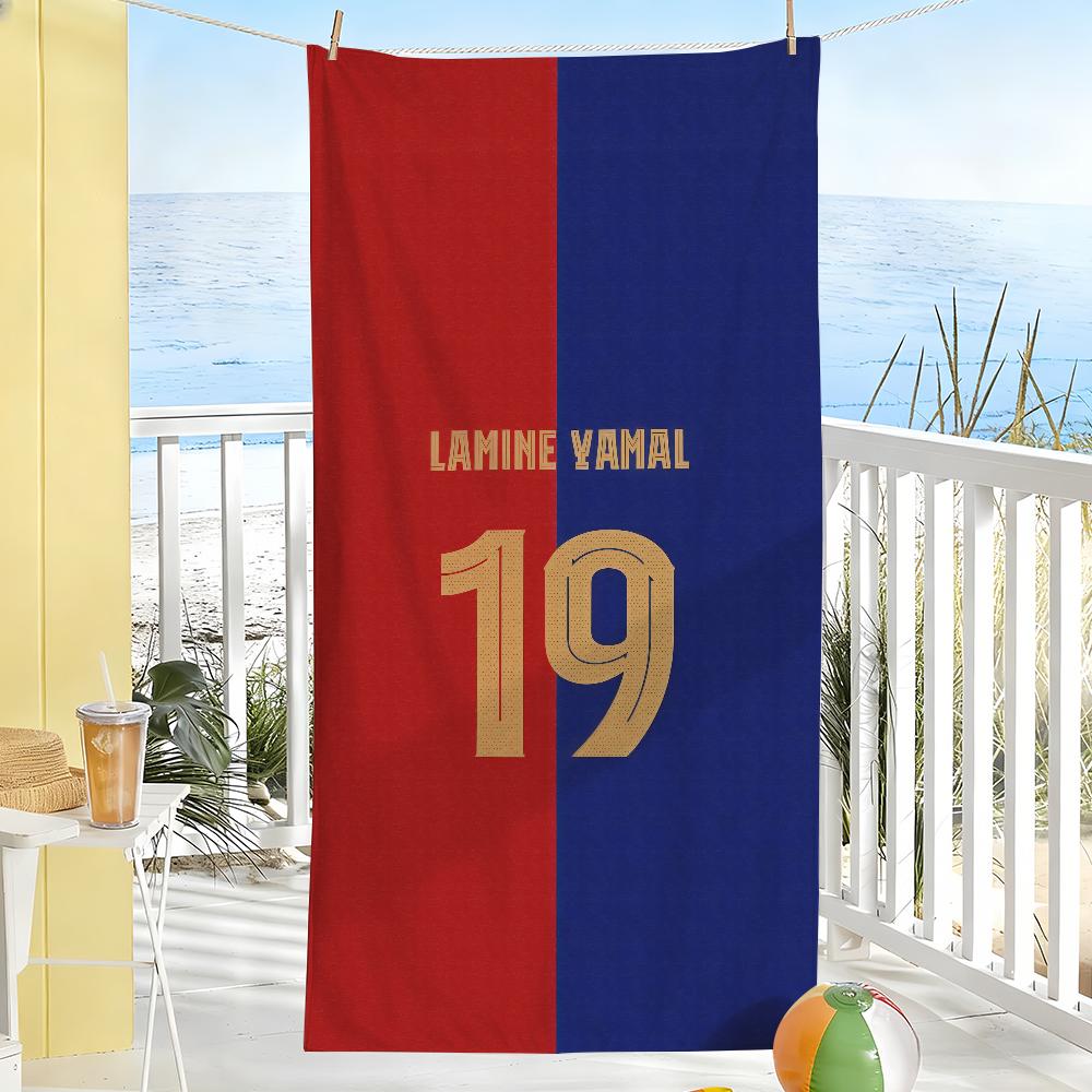 Asciugamano Calciatore L-lamine Y-yamal Asciugamano da Bagno Applicabile a Nuoto Leggero Campeggio Yoga Spiaggia Esterno