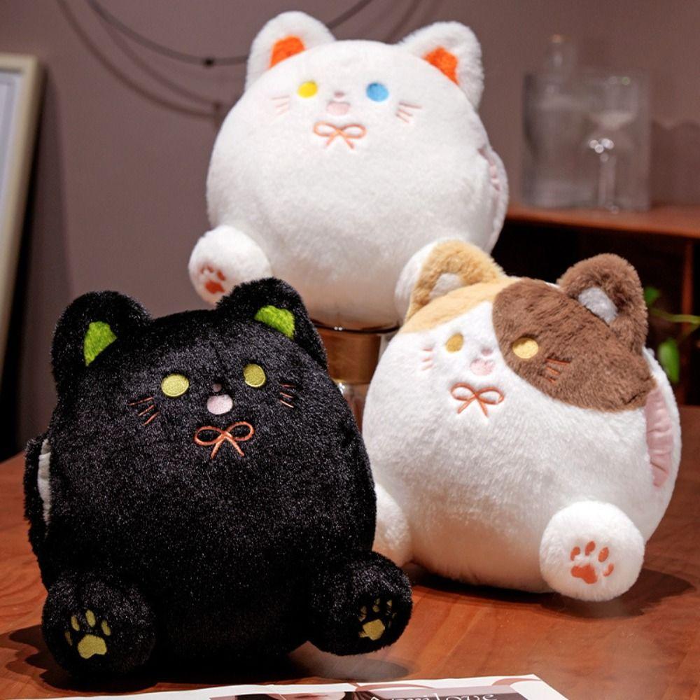 PP Cotton Calico Cat Plush Toys Smile Black Cat Plush Doll  Birthday Christmas