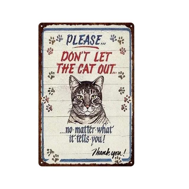 Retro Cat Party Metal Tin Sign  Decorative Kitchen Plaque Iron Painting for Restaurant Bar Pub Bonfire Wall Art  Home Decor