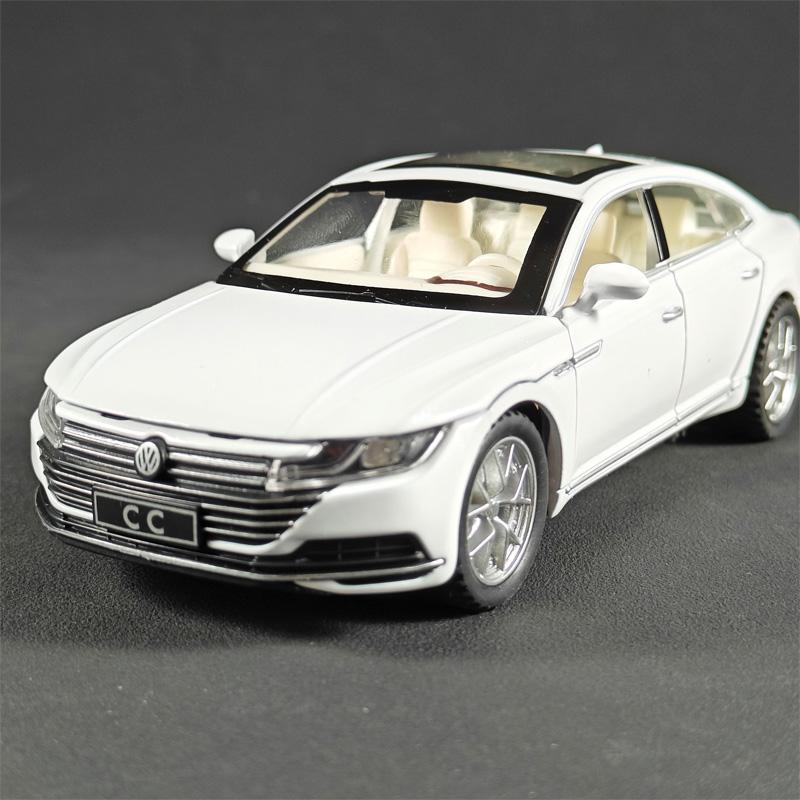 W21Simulation 1:32 Volkswagen CC Alloy Car Diecast Model Sound & Light Pull Back Toy Display Ornament Boys Gift Exquisite Model Toy