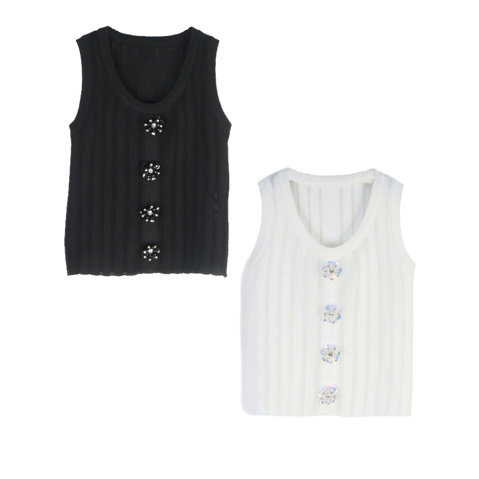 

Baja SS Ladylike Round Neck Knitted Sleeveless Top Medium