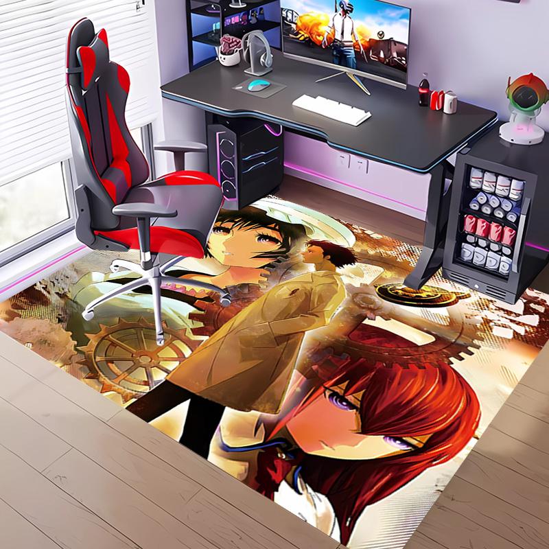 Steins;Gate-Themed Entrance Mat,Non-Slip Mat Area Rug,Room Decor,Outdoor Decor,Kitchen Rug,Doormat - Machine Washable,Easy to Clean