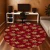 1pc snowflake red Round Chair mat Area Rug - Non-Slip, Floor Mat for Office, Bedroom, home decor Christmas Gift-1002365