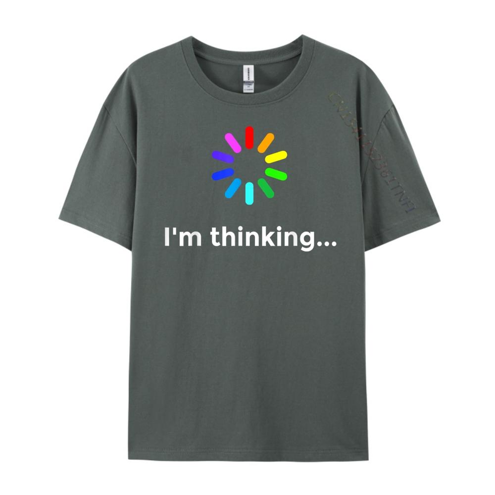 I M Thinking Geek Nerd Computer Programmer Techie T Green And White Graphic T Shirt Short Sleeve TShirt