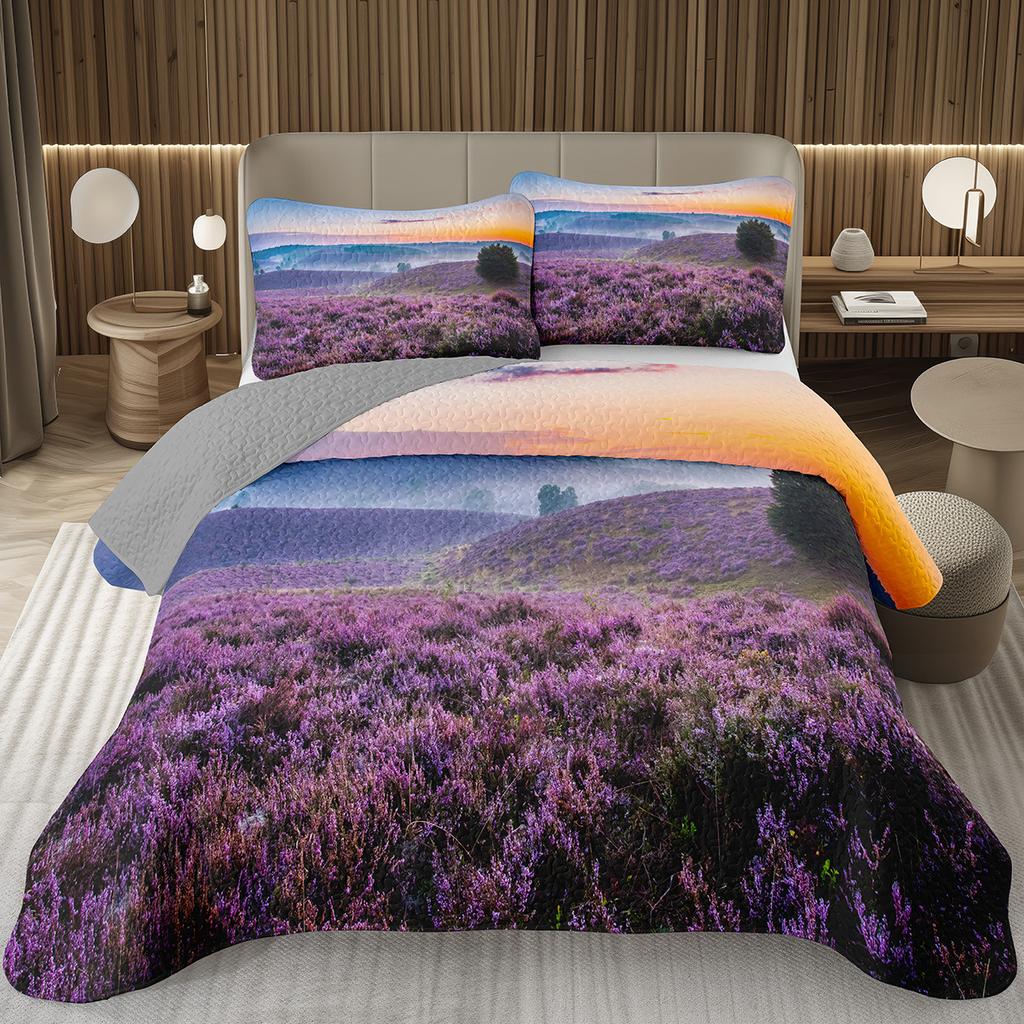 Tree Bedspread Nature Landscape Bedspreads for Boys Girls Reversible Grey Coverlet Set Modern Abstract Art Quilted Bedding Queen