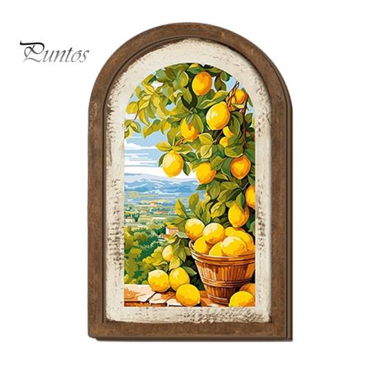 Nordische Heimwanddekoration Zitrone Bogenkunstdekor, Pastorale Blumen Holzschild, Einweihungsgeschenk für neuen Stil Küche Schlafzimmer Wohnzimmer