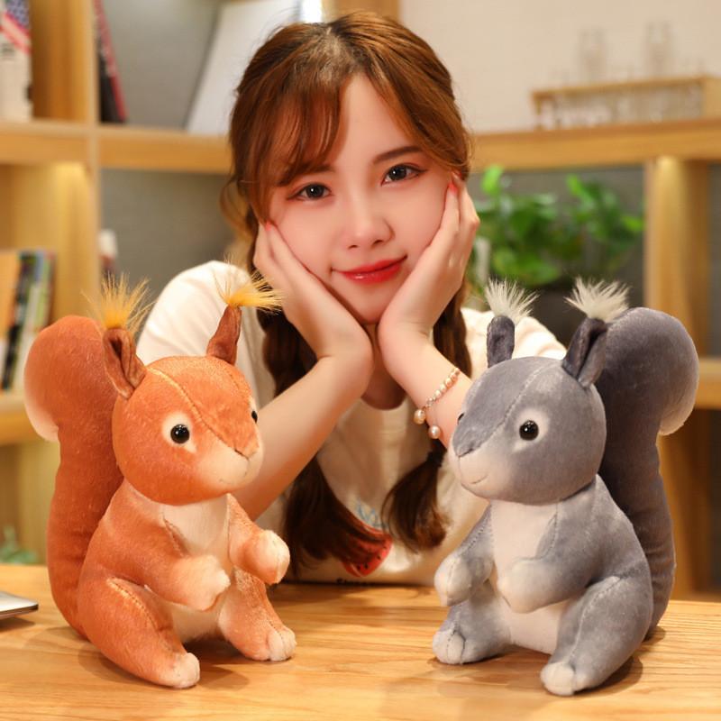 Plush Cartoon Squirrel Toy Cartoon Stuffed Doll Decoration Kids Cute Gifts