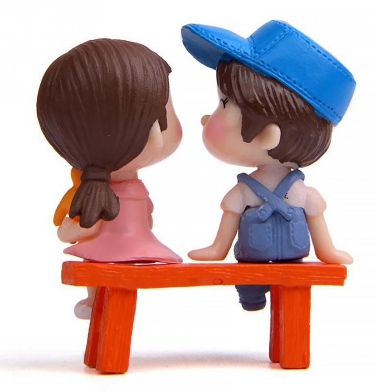 1/2Pcs Mini Stool Couples Dolls Fairy Garden Miniatures Decor DIY Micro Display for Tiny Scenes Home Decoration Accessories