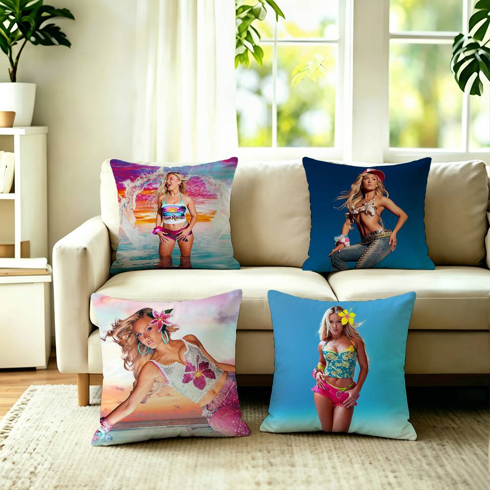 Pop Singer KKlava Koka Pillow Case Square DoubleSided Sofa Cushion Cover Bedroom Bedside Pillow