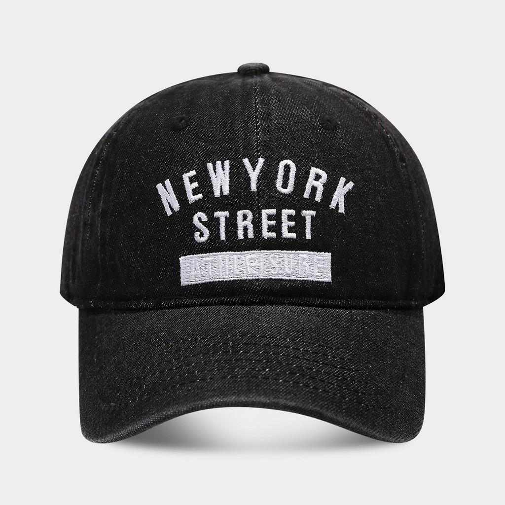 Denim Baseball Cap With Embroidered Letters For Outdoor Sun Protection