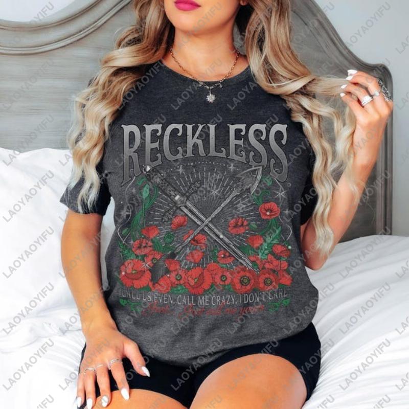 Powerless Book Club Cotton Tshirts The Reckless Fearless Romance Series By Kai Azer Perfect Book Lover Gift Oneck Printed Tops