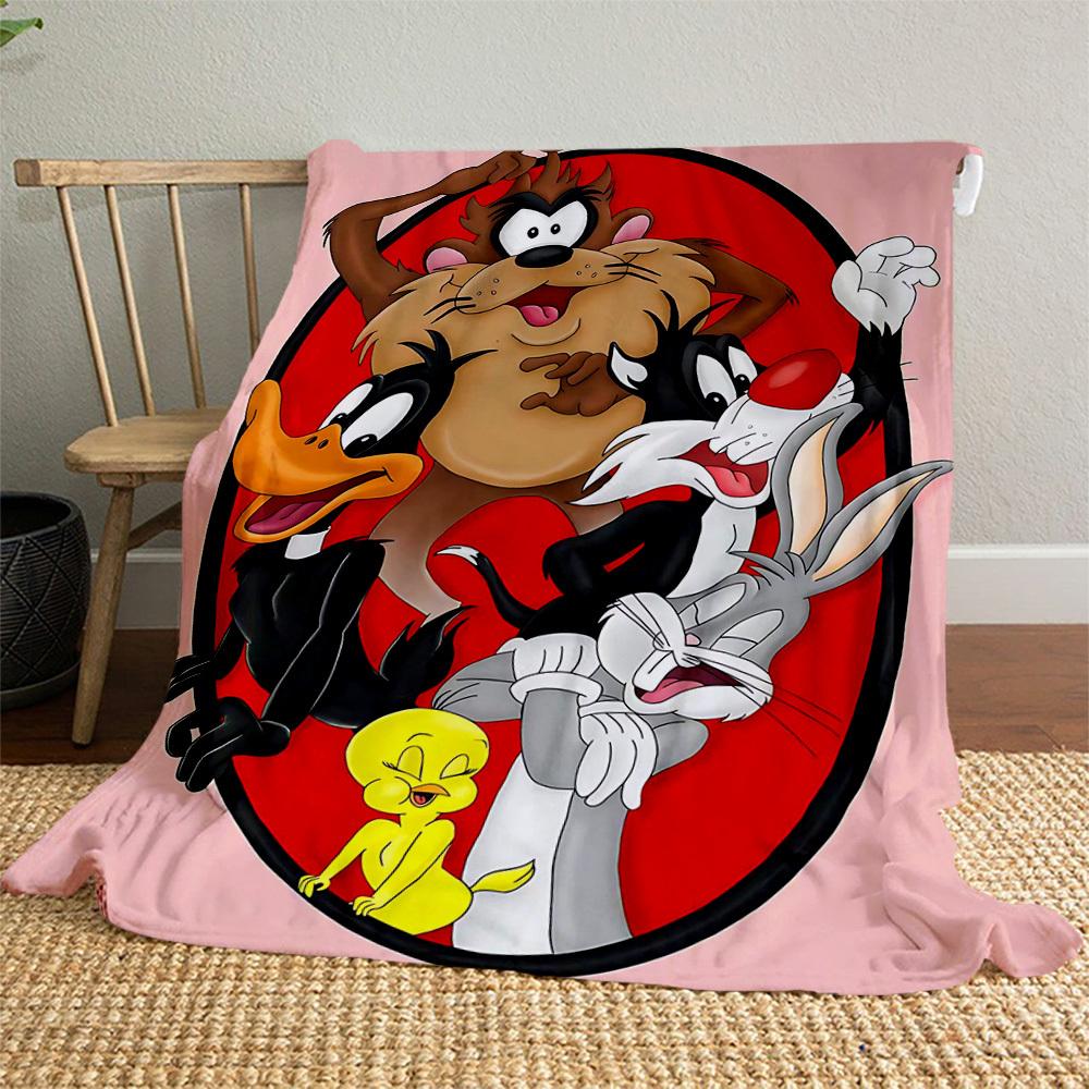 1pc Cartoon charactersOutdoor Flannel Blanket Soft Plush Decor for Picnics, camping,Bedroom, Playroom, or Lunch Breakn1215A